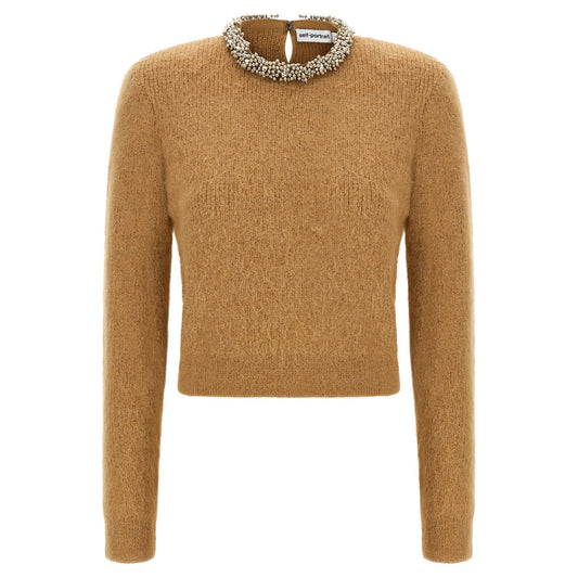 Self-Portrait Brown Polyester Cardigan