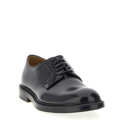 Doucal's Black Calfskin Oxfords And Derbies