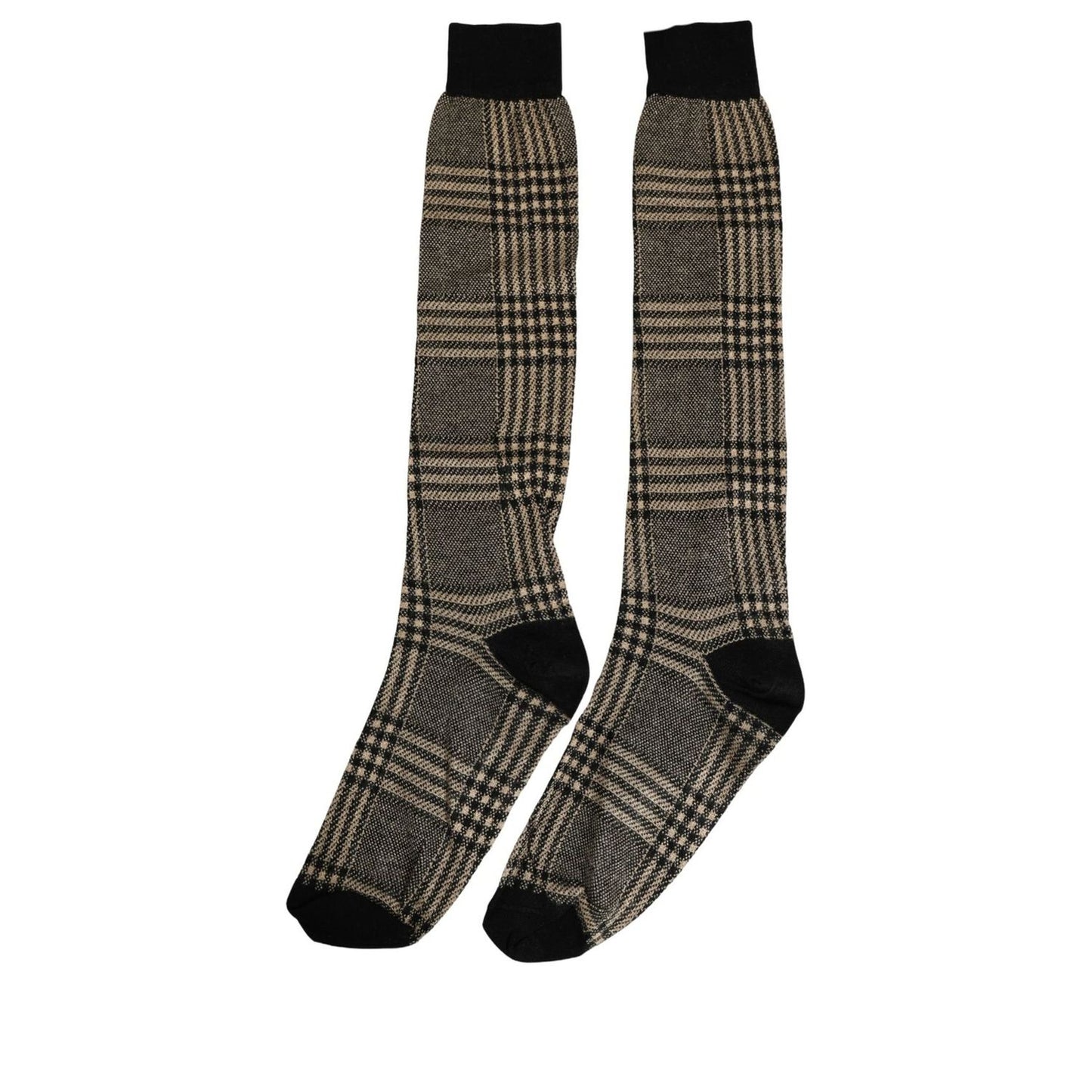 Dolce & Gabbana Multicolor Plaid Viscose Knee High Accessory Socks