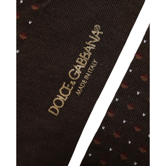 Dolce & Gabbana Burgundy Polka Dot Over The Calf Accessory Socks
