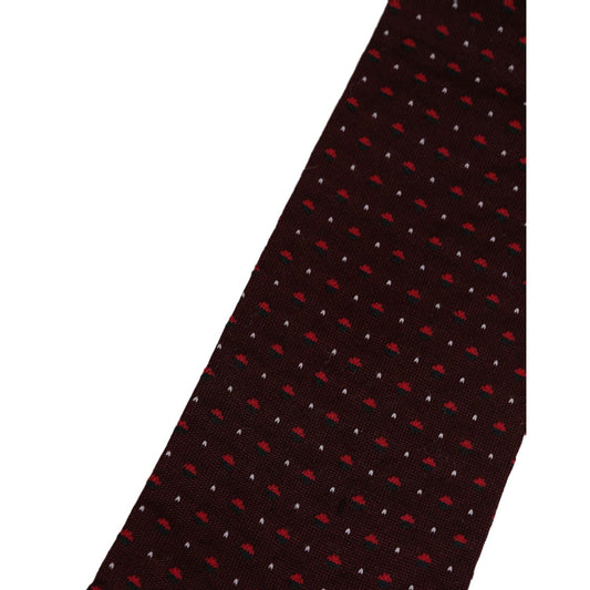 Dolce & Gabbana Burgundy Polka Dot Over The Calf Accessory Socks