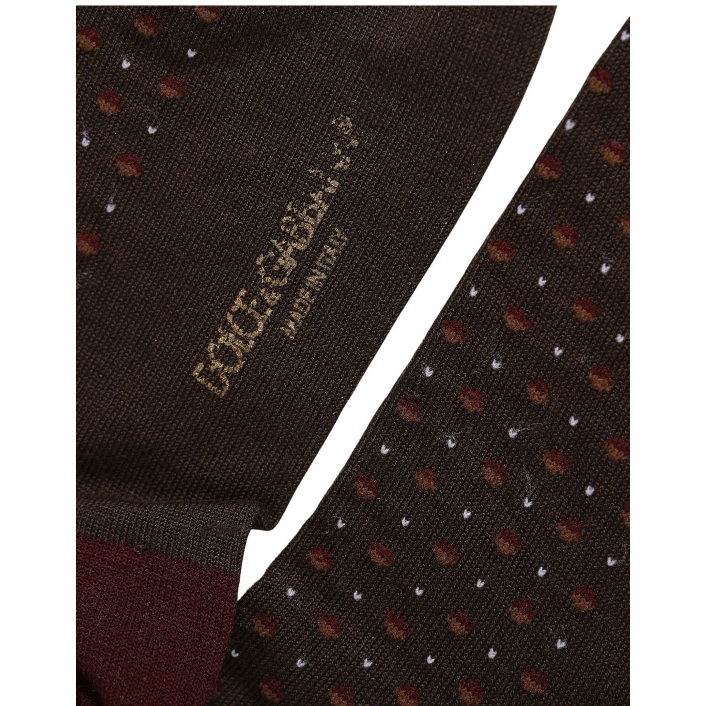 Dolce & Gabbana Maroon Dotted Wool Over The Calf Accessory Socks