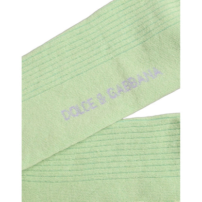 Dolce & Gabbana Men Light Green Logo Over Calf Accessory Socks