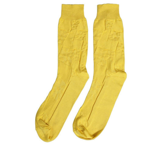 Dolce & Gabbana Men Yellow 100% Silk Mid Calf Accessory Socks