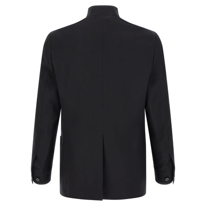 Lardini Black Virgin Wool Blazer