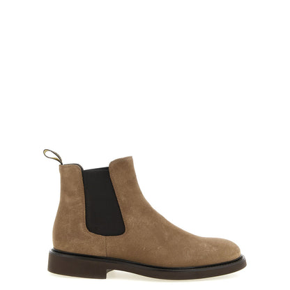 Doucal's Beige Lamb Leather Ankle Boots