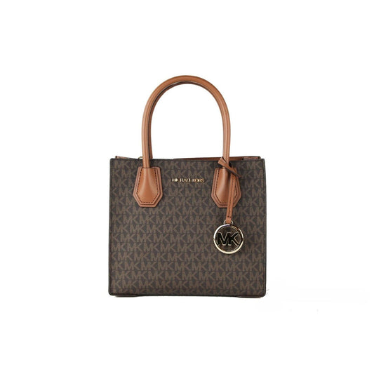 Michael Kors MICHAEL KORS Mercer 35S1GM9M2B Medium Logo And Leather Accordion Crossbody Bag In Brown