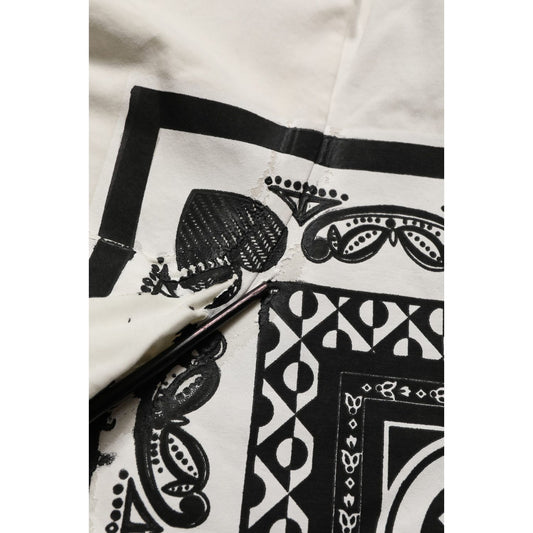 Dolce & Gabbana White Bandana Print Cotton CrewNeck T-shirt
