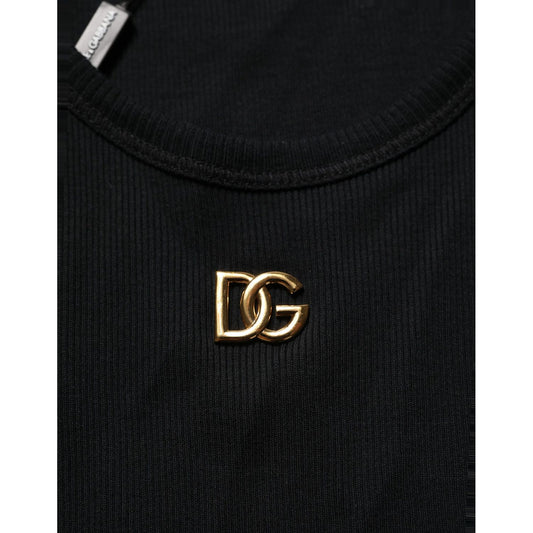 Dolce & Gabbana Beige Tropical Print Cotton Crew Neck T-shirt