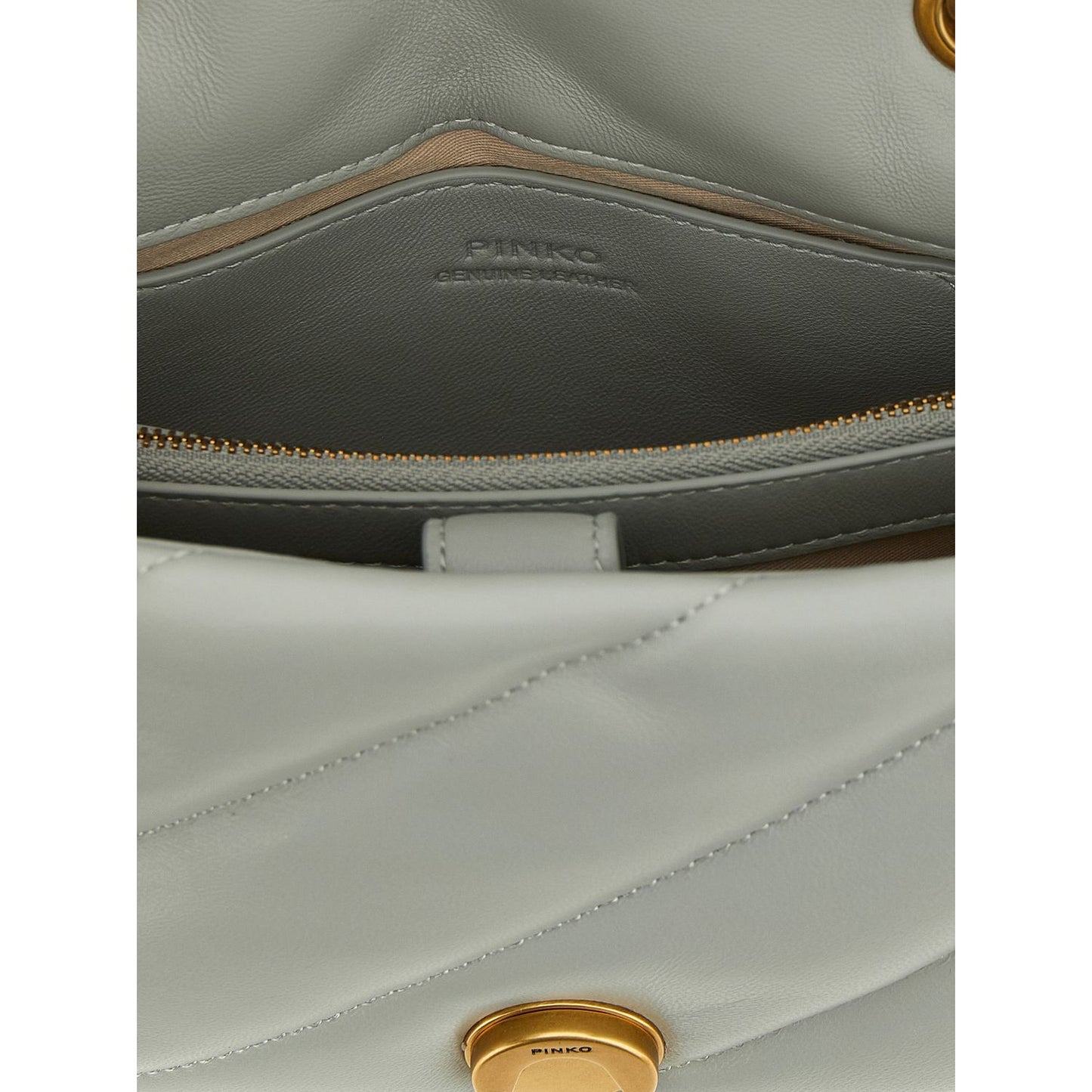 PINKO Gray Lamb Fur Crossbody Bag