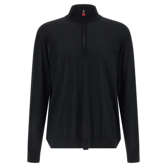 Kiton Black Wool Cardigan