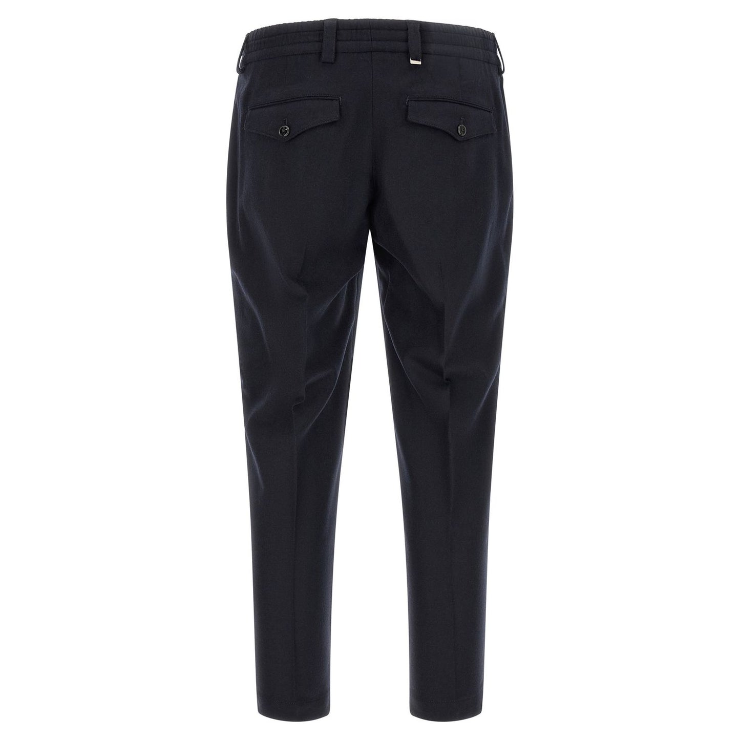 PT Torino Black Virgin Wool Casual Pants