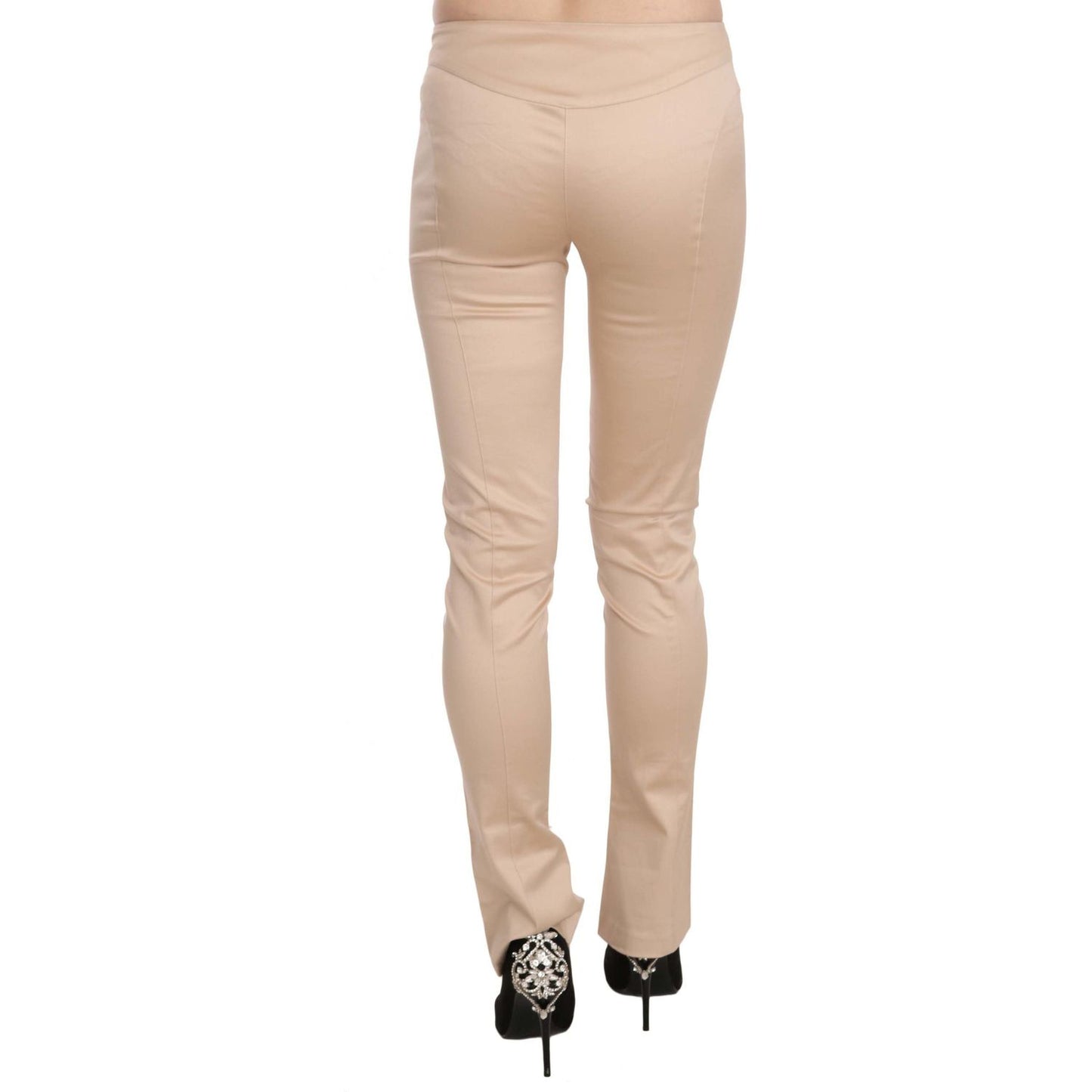 Just Cavalli Cream Low Waist Skinny Formal Trousers Pants