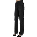 Just Cavalli Black Washed High Waist Straight Denim Pants Jeans PAN70334-30