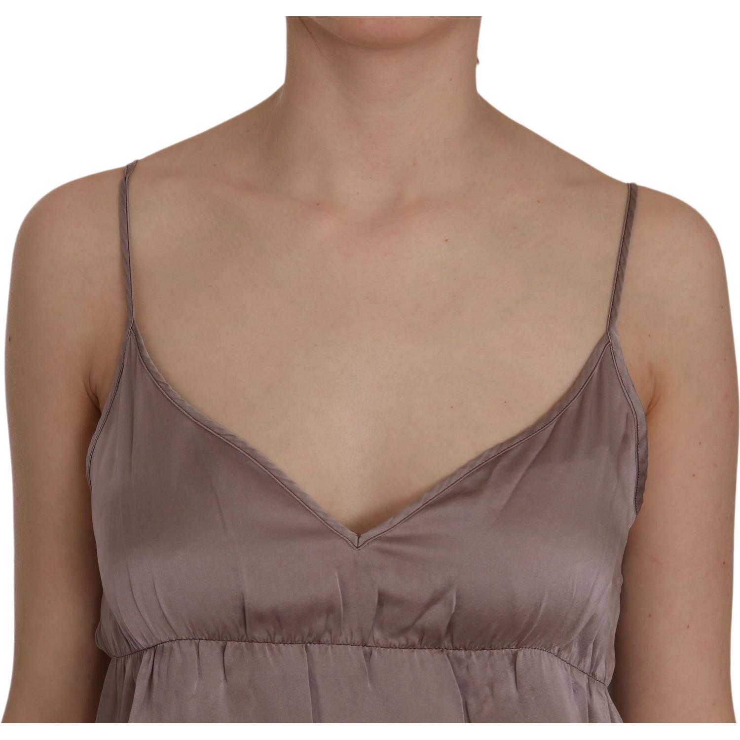 优雅细肩带真丝迷你连衣裙