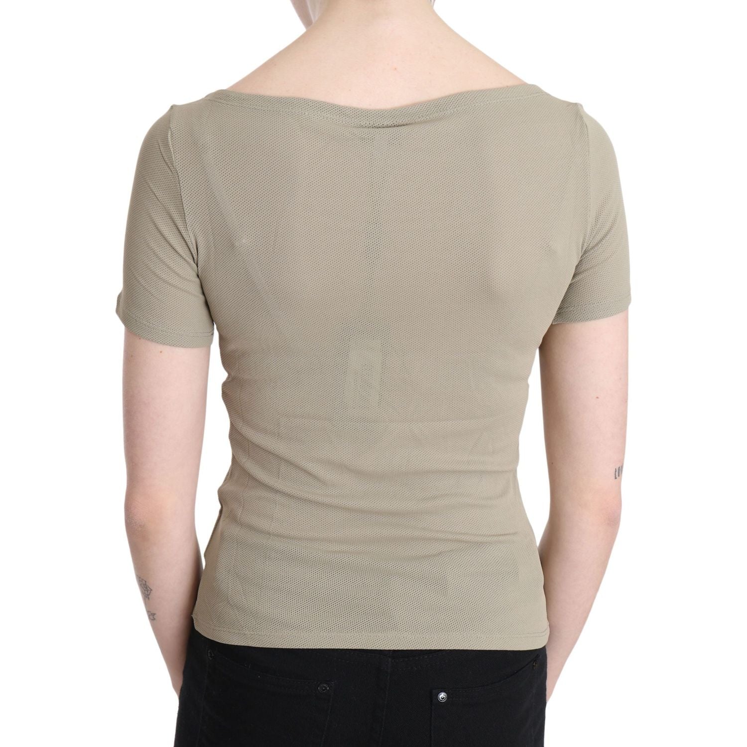 قميص GF Ferre Chic المصنوع من النايلون الرمادي مع لمسة من التصميم الأنيق