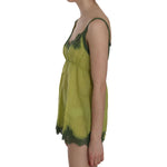 PINK MEMORIES Green Lace Spaghetti Strap Tank Top Blouse