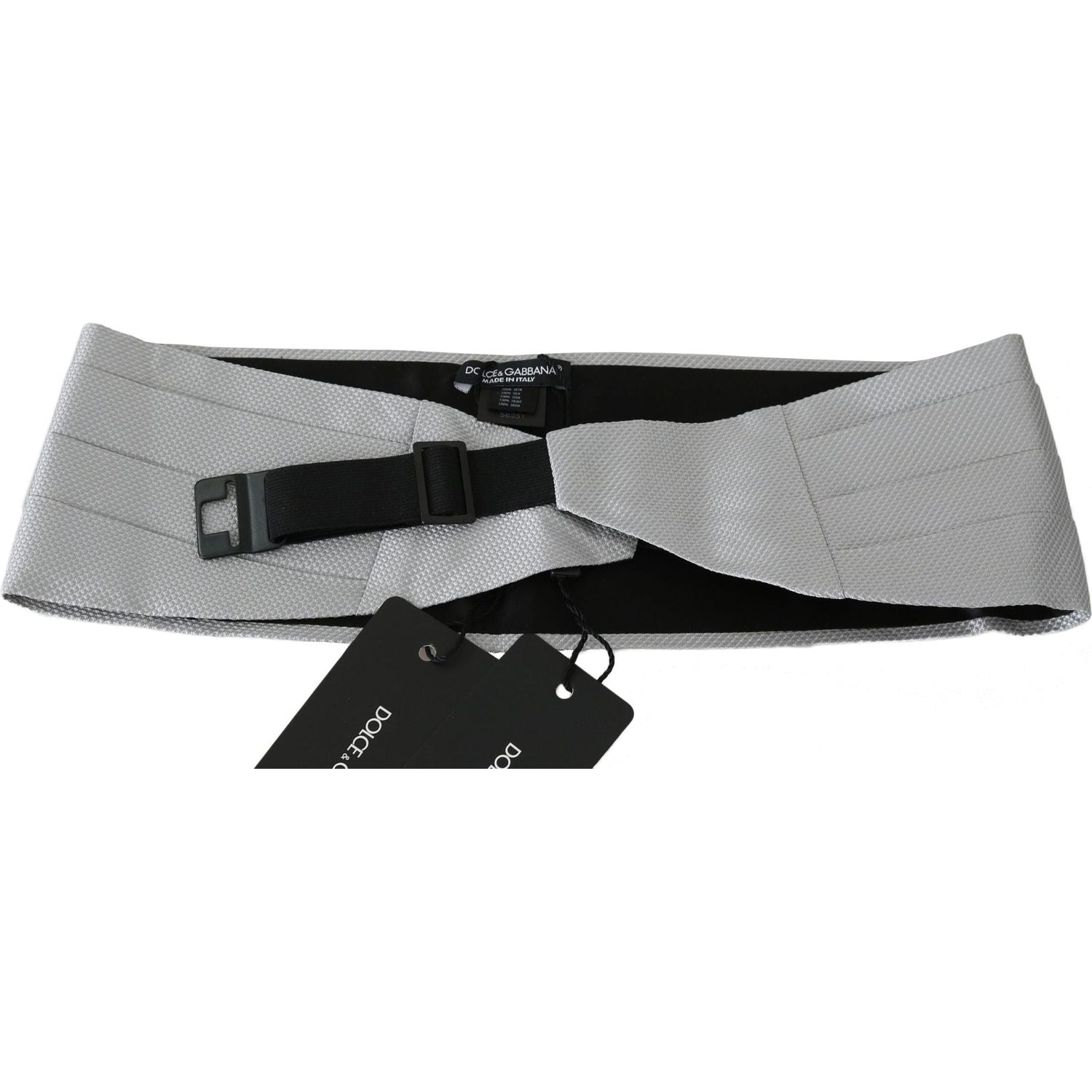 Dolce & Gabbana Gray Men Waist Belt 100% Silk Cummerbund