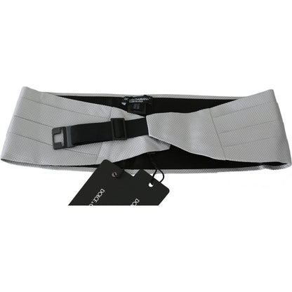 Dolce & Gabbana Gray Men Waist Belt 100% Silk Cummerbund