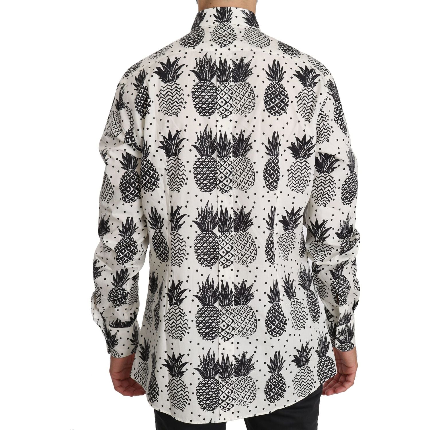 قميص كاجوال أنيق من القطن باللون الأبيض من دولتشي آند غابانا