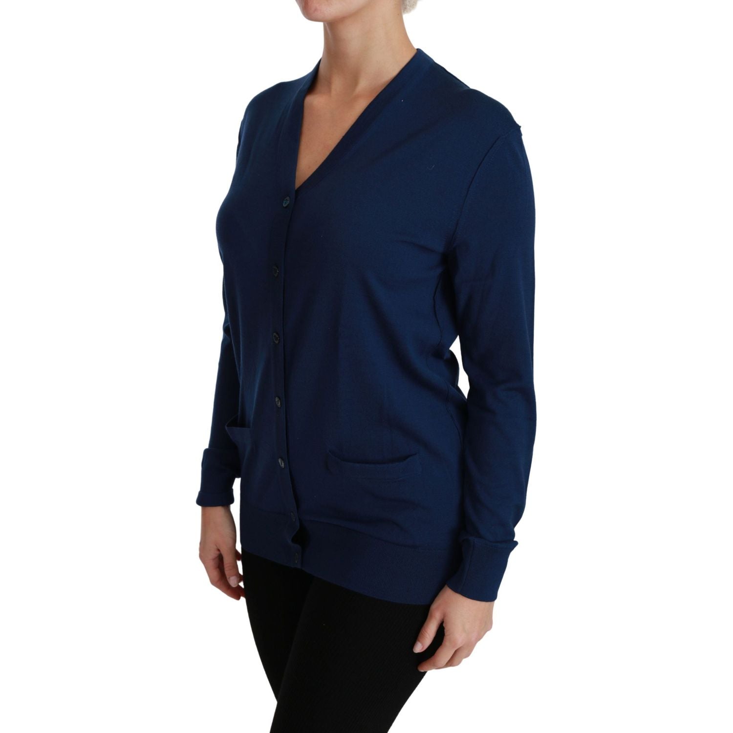 كارديجان دولتشي آند غابانا الأنيق من الصوف البكر باللون الأزرق