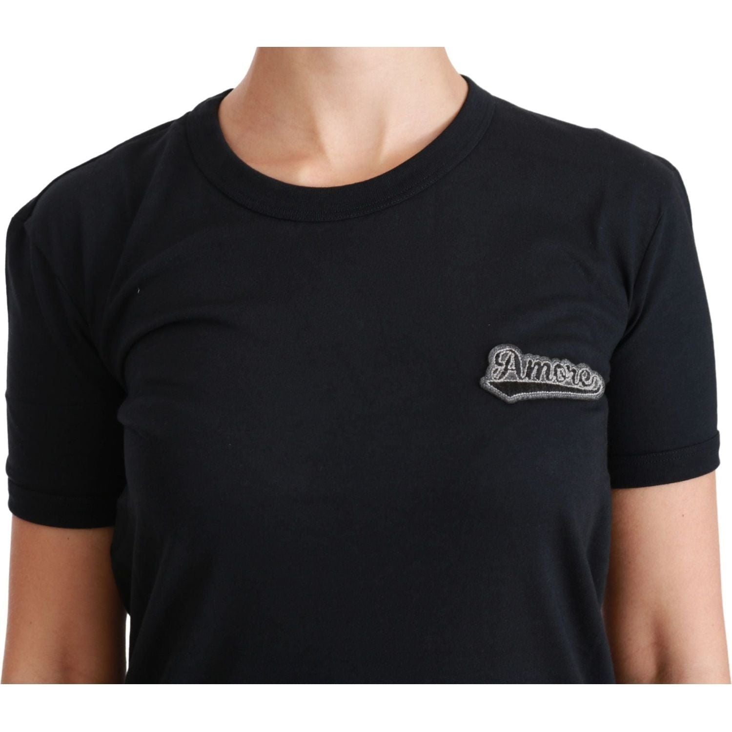 تي شيرت Dolce &amp; Gabbana Amore الأنيق ذو الرقبة المستديرة باللون الأزرق