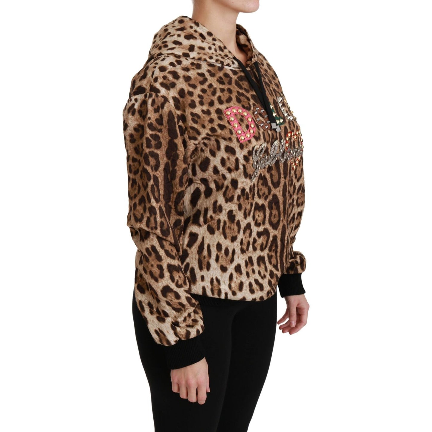 Dolce & Gabbana Brown Hooded Studded Ayers Leopard Sweater