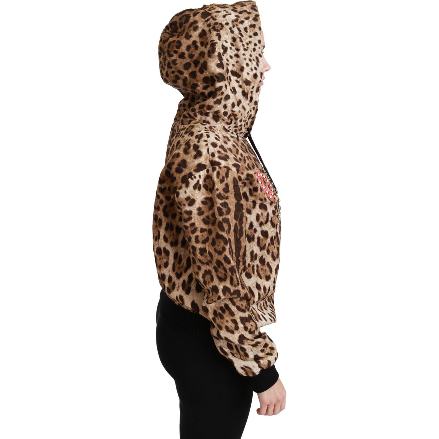 Dolce & Gabbana Brown Hooded Studded Ayers Leopard Sweater
