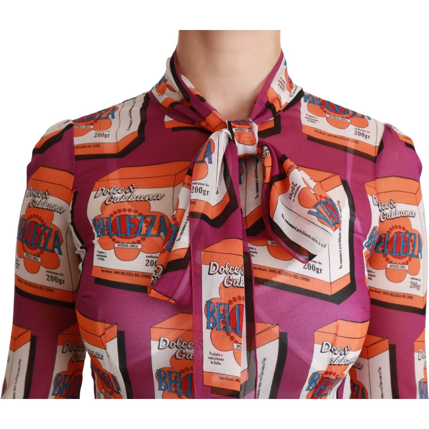 فستان دولتشي آند غابانا الأنيق من الحرير بطبعات بيليزا