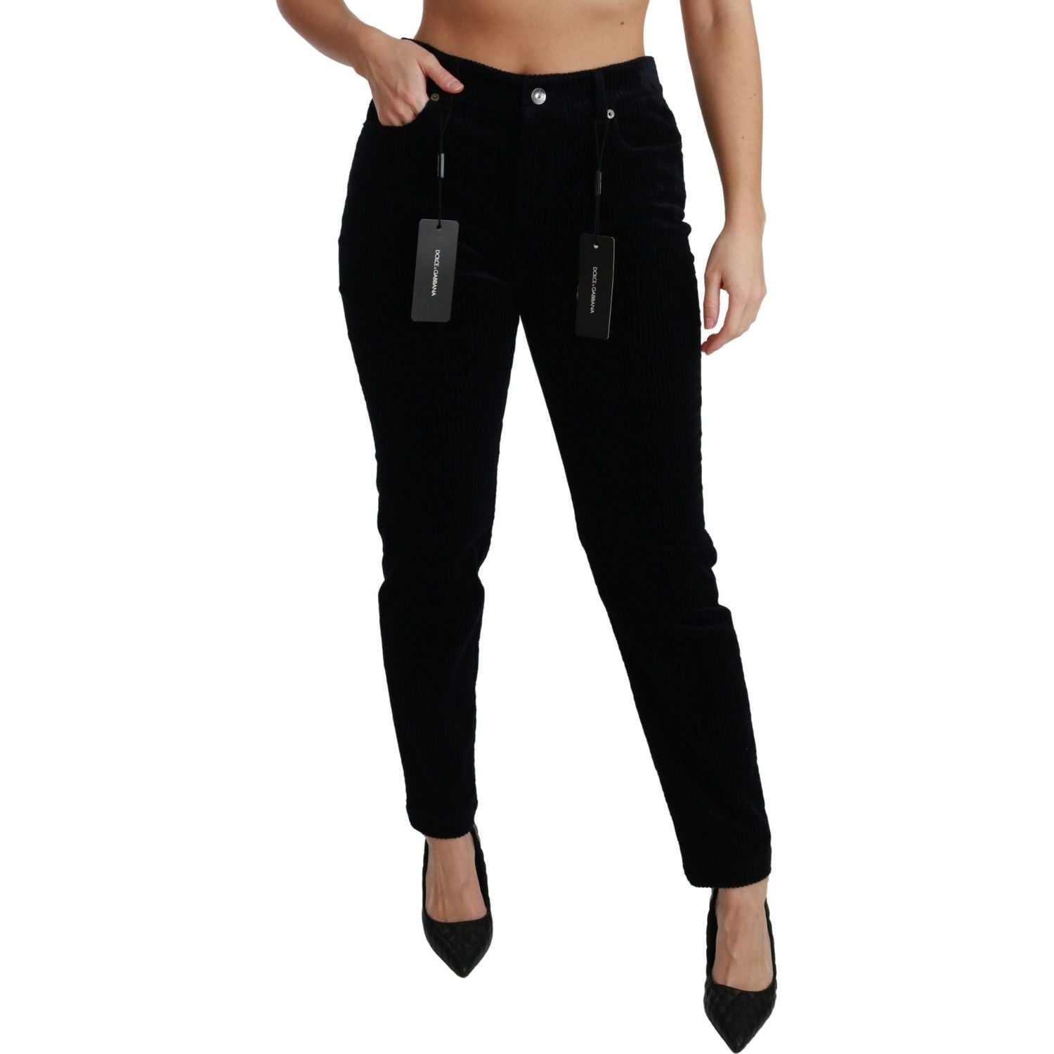 بنطلون جينز ضيق من Dolce &amp; Gabbana Chic بخصر متوسط ​​وقصة ضيقة