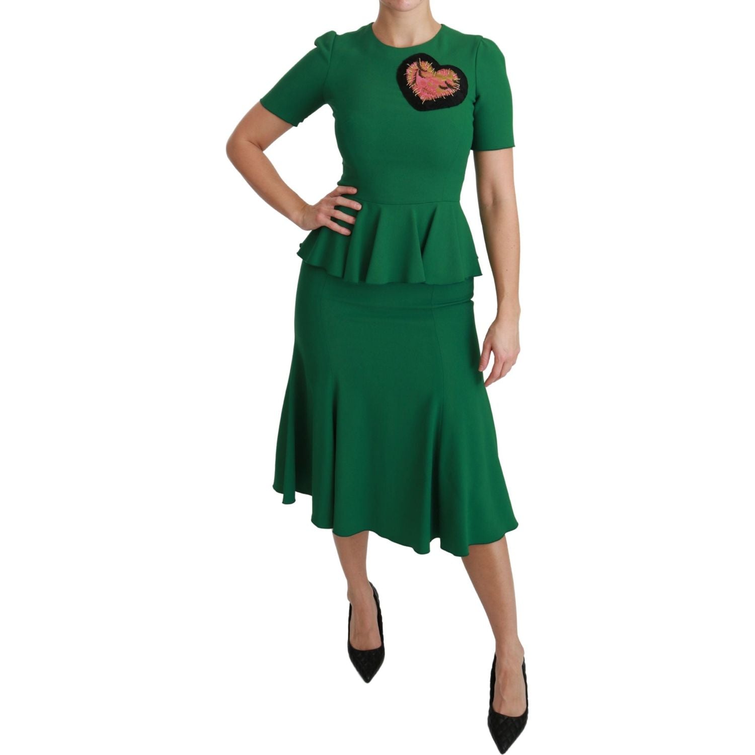 魅惑绿美人鱼中长连衣裙