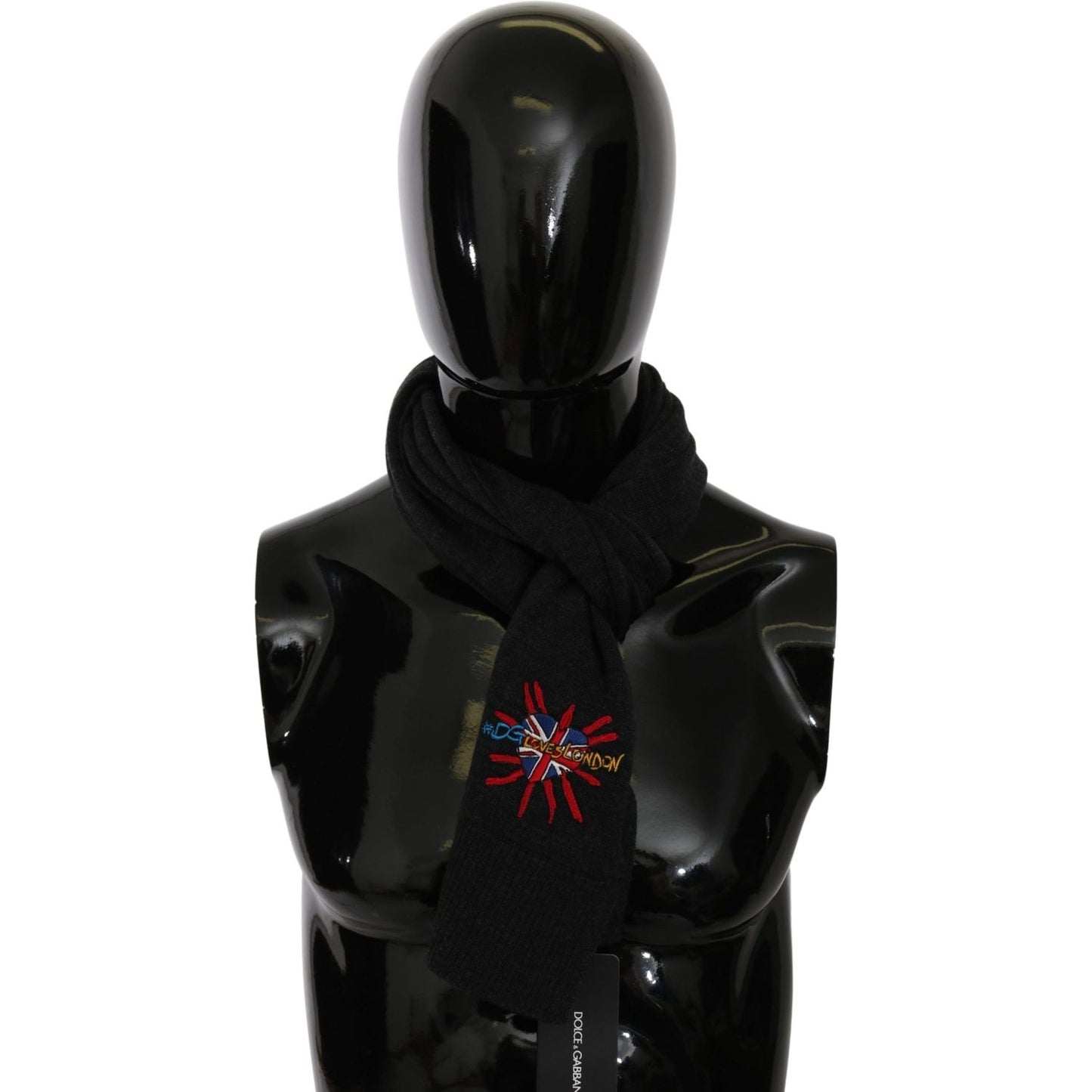 Dolce & Gabbana Gray #DGLovesLondon Wrap Shawl Wool Scarf Wool Wrap Shawls