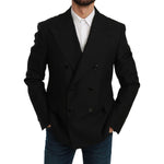 Dolce & Gabbana Elegant Black Slim Fit Formal Blazer Dolce & Gabbana Black