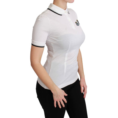 Dolce & Gabbana White Cotton Polo #dgfamily T-shirt