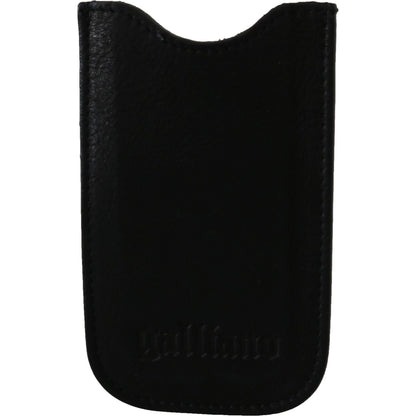 John Galliano Black Leather Multifunctional Men ID Bill Card Holder Wallet Wallet