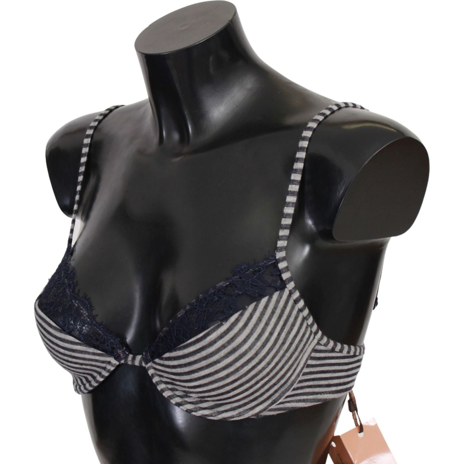 蓝色条纹蕾丝 Reggiseno 胸罩