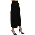 Dolce & Gabbana Black High Waist Wide Leg Cropped Pants PAN71076-36