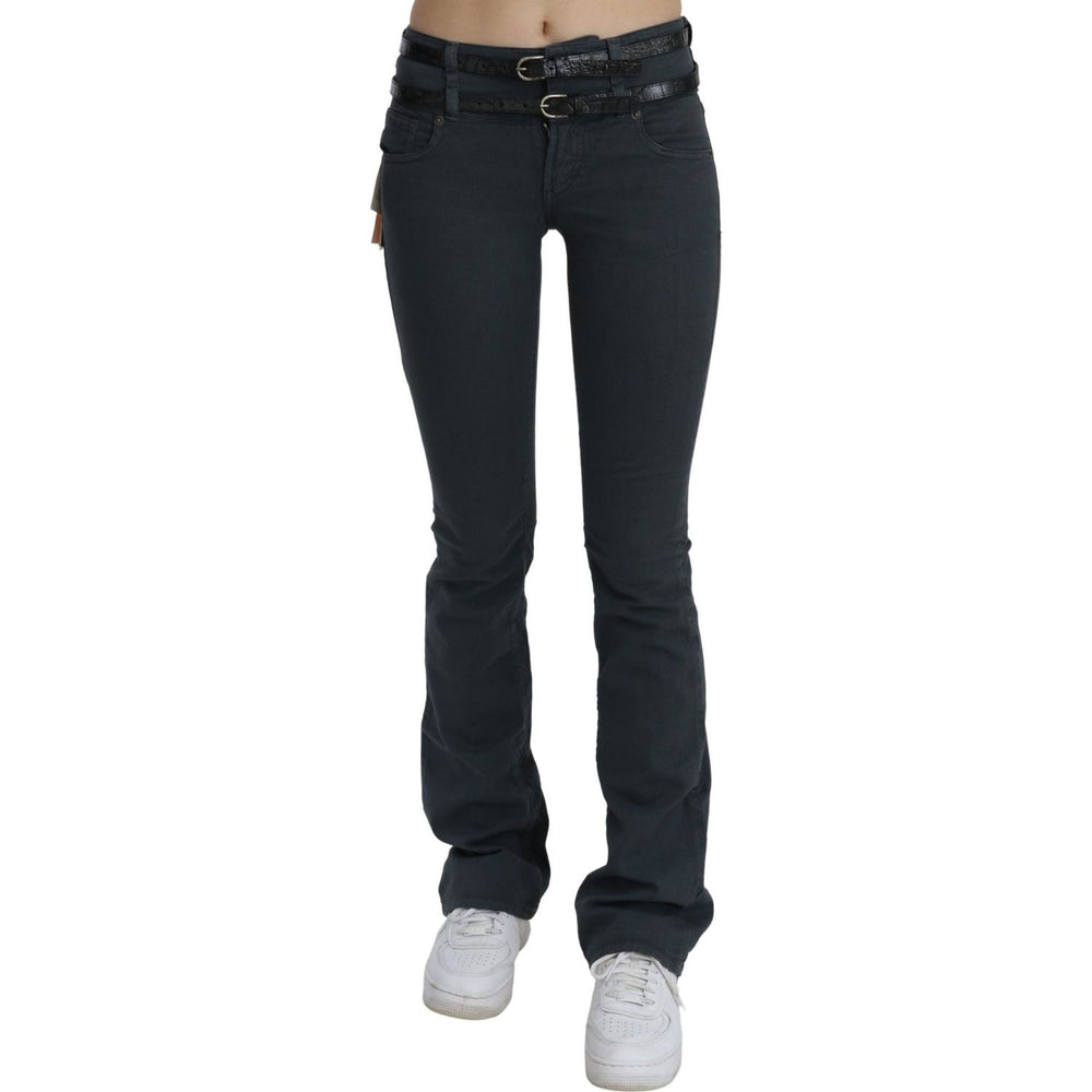 John Galliano Gray Mid Waist Slim Flared Denim Trouser Jeans PAN70454-24