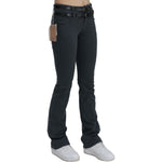 John Galliano Gray Mid Waist Slim Flared Denim Trouser Jeans PAN70454-24