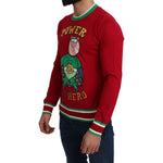 Dolce & Gabbana Elegant Red Wool-Silk Crewneck Sweater Dolce & Gabbana Dark Red