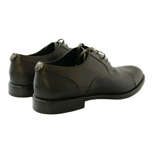 Dolce & Gabbana Brown Leather Laceups Dress Mens Shoes MV2279-40