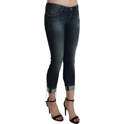 Acht Blue Washed Low Waist Skinny Cropped Denim pant Jeans & Pants