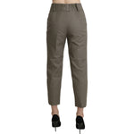 BENCIVENGA Gray High Waist Cropped Dress Trouser Pants PAN71344-46