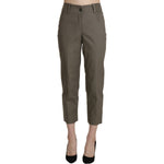 BENCIVENGA Gray High Waist Cropped Dress Trouser Pants PAN71344-46