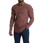 Dolce & Gabbana Red Printed Knight Formal Dress MARTINI Shirt TSH5369-39