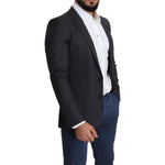 Dolce & Gabbana Black Wool Single Breasted Coat MARTINI Blazer JKT2774-46