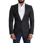 Dolce & Gabbana Black Wool Single Breasted Coat MARTINI Blazer JKT2774-46