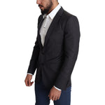 Dolce & Gabbana Black Wool Single Breasted Coat MARTINI Blazer JKT2774-46