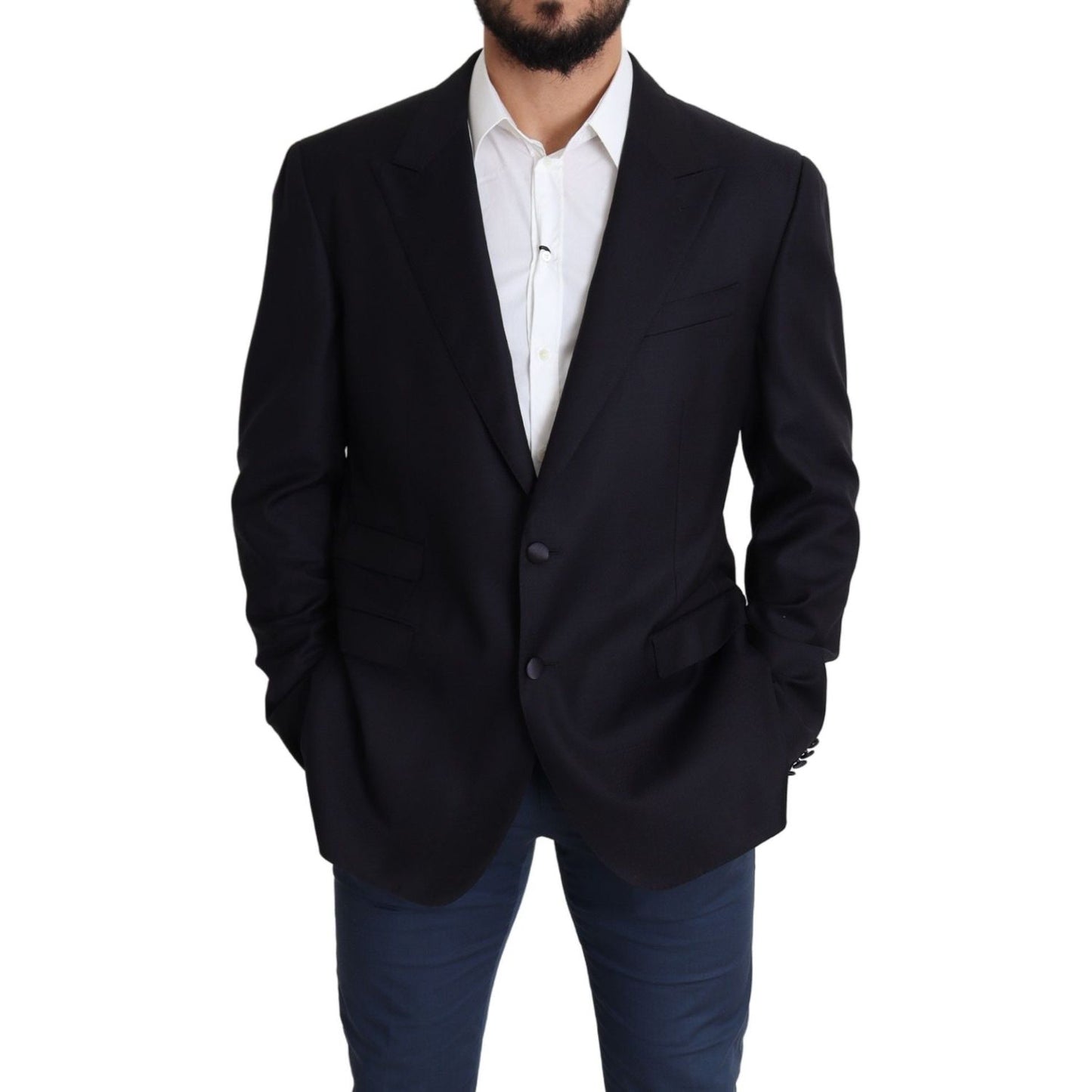 Dolce & Gabbana Black Wool Single Breasted NAPOLI Blazer