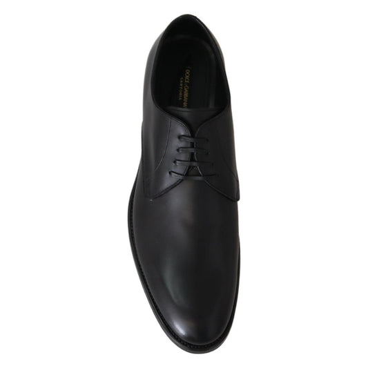 Dolce & Gabbana Black Leather SARTORIA Hand Made Shoes MV3734-39.5